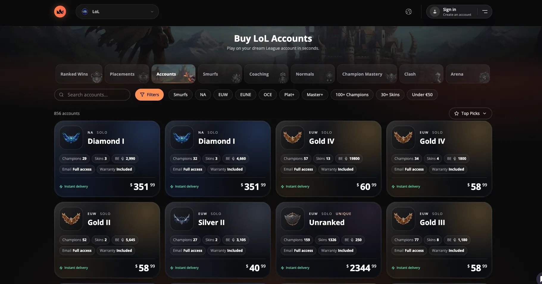 BoostRoyal lol challenger account